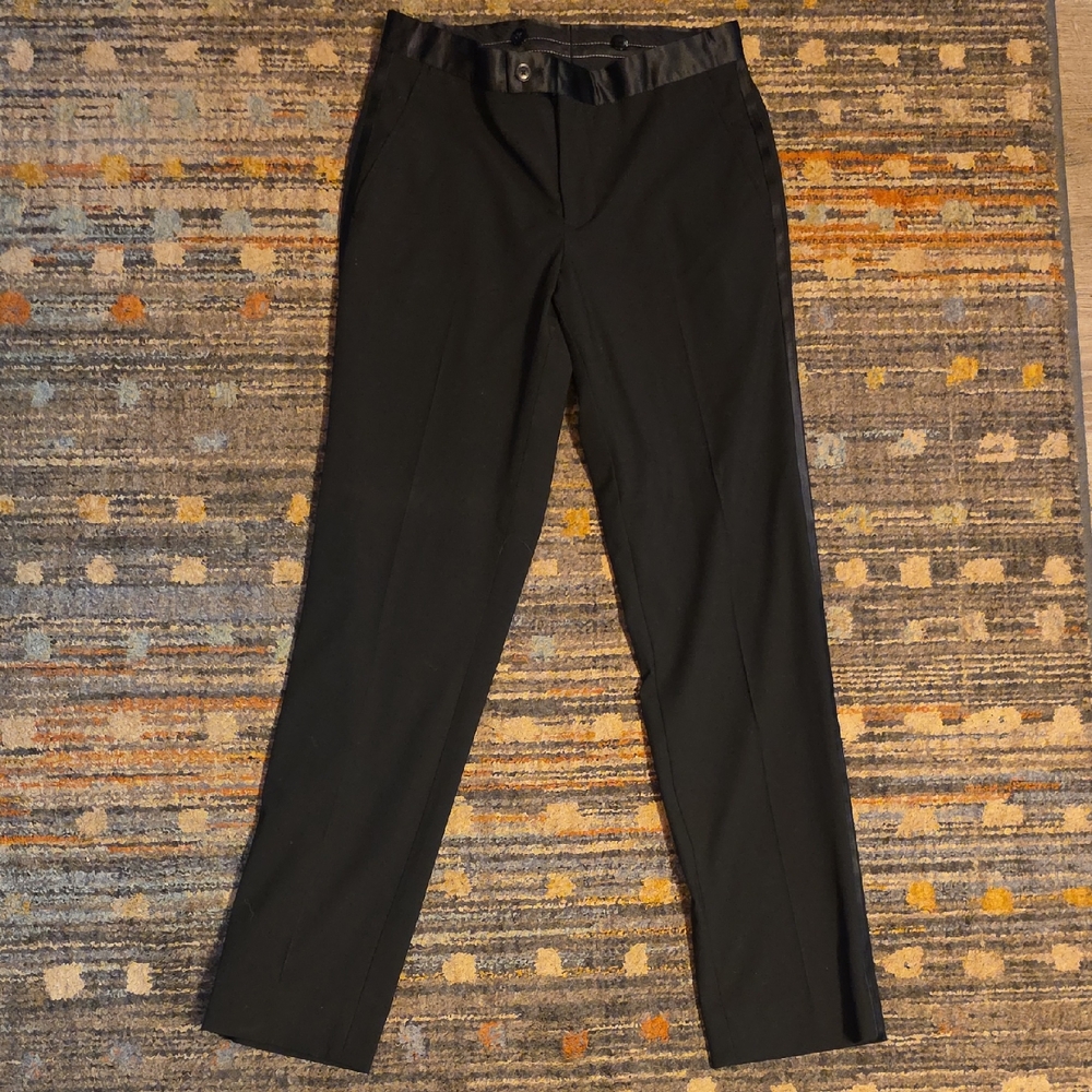 Egara Skinny Fit Black Tuxedo Pants size 29x30